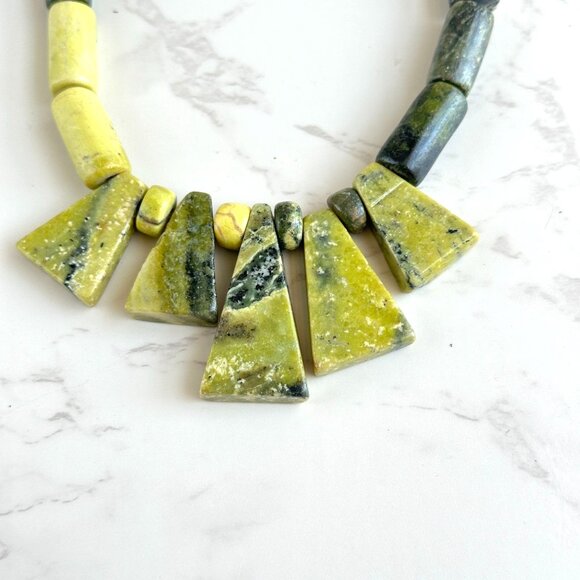 Green Tourmaline Drop Necklace 17" - Picture 7 of 10